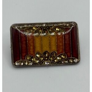 Vintage Pierre Bex Signed Art Deco Revival Enamel Brooch Pin